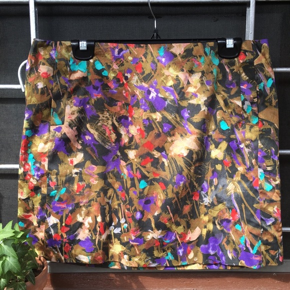 J. Crew Factory floral brushstroke stretch mini 8 - Picture 1 of 7